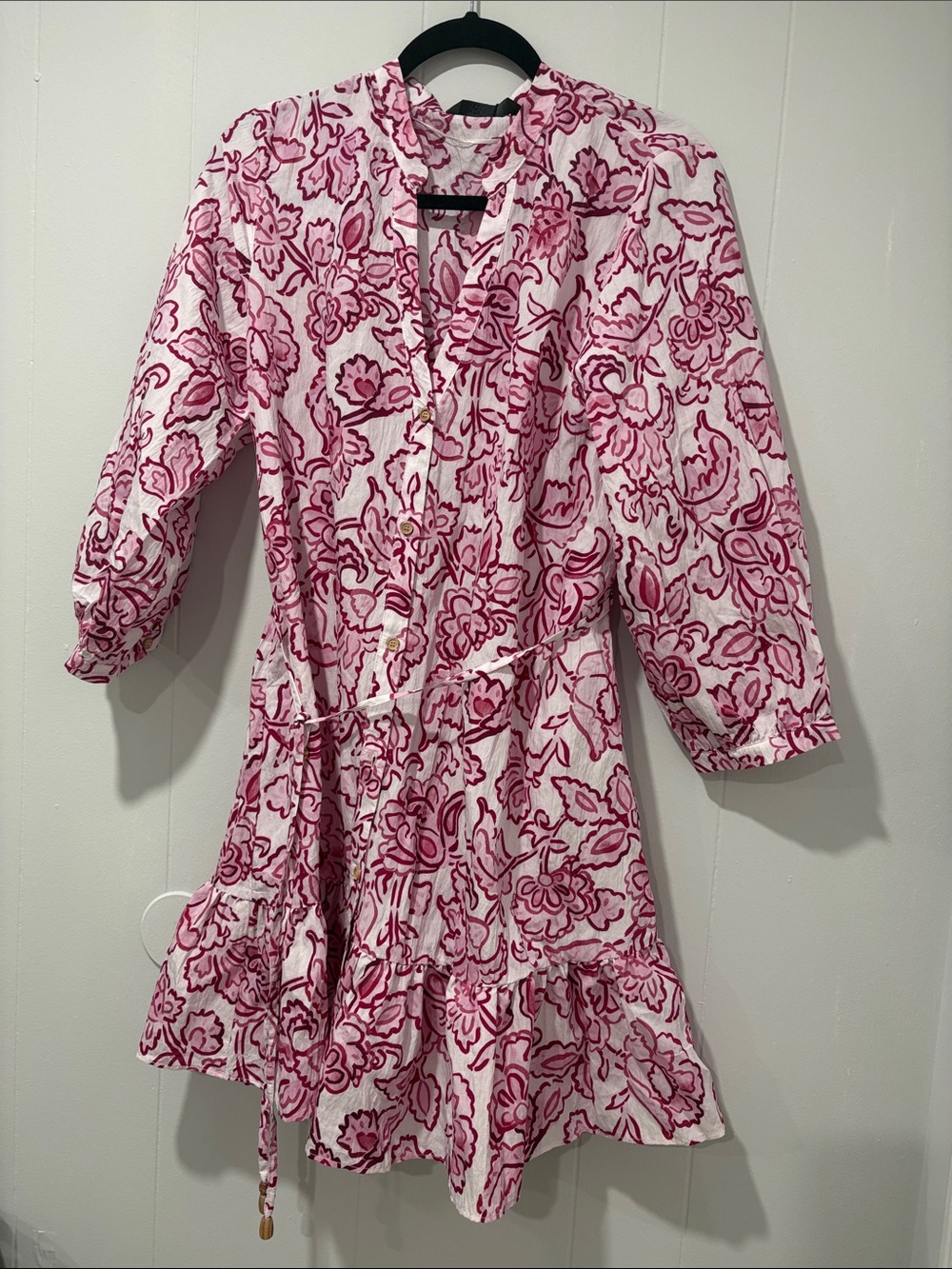 Zara Pink Floral Print Mini Dress